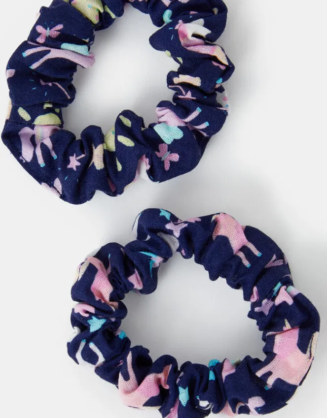 Accessorize 2-Pack Girls Unicorn Print Hair Scrunchies