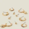 Accessorize 10-Pack Heart Gemstone Stud and Hoop Earrings