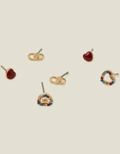 Accessorize 3-Pack Heart Infinity Studs