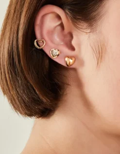 Accessorize 5-Pack Heart Stud Earrings