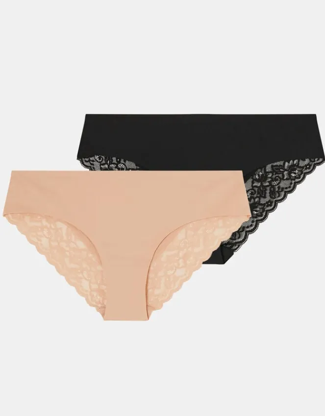 Accessorize 2-Pack Lace-Back Briefs Multi