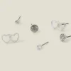 Accessorize 3-Pack Linked Heart Stud Earrings