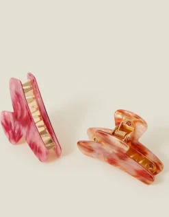Accessorize 2-Pack Marble Resin Claw Clips