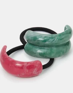 Accessorize 2-Pack Marble Resin Hair Cuffs