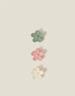 Accessorize 3-Pack Matte Mini Flower Claw Clips
