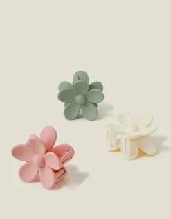 Accessorize 3-Pack Matte Mini Flower Claw Clips