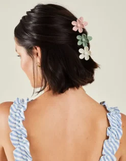 Accessorize 3-Pack Matte Mini Flower Claw Clips