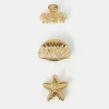 Accessorize 3-Pack Metal Shell Claw Clips
