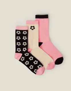 Accessorize 3-Pack Mixed Flower Socks