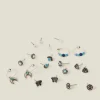 Accessorize 10-Pack Mixed Stud and Hoop Earrings