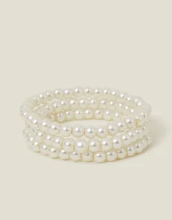 Accessorize 3-Pack Pearl Bead Stretch Bracelets