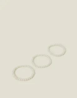 Accessorize 3-Pack Pearl Bead Stretch Bracelets