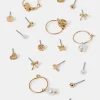 Accessorize 10-Pack Pearl Charm Stud & Hoop Earrings