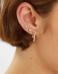 Accessorize 7-Pack Pearl Gem Stud and Hoop Earrings