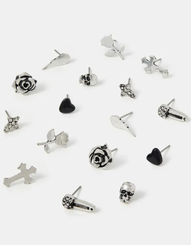 Accessorize 8-Pack Rock Star Stud Earrings