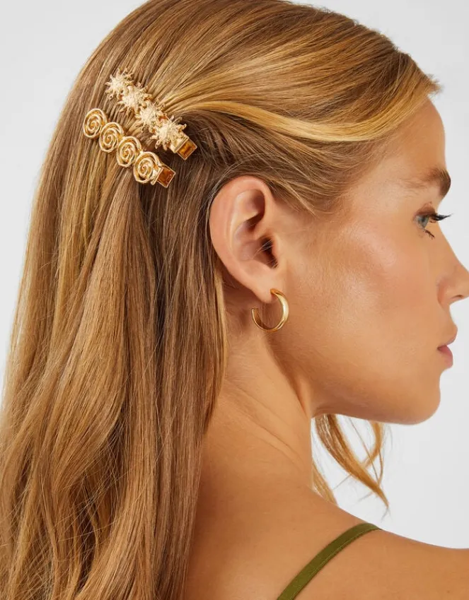 Accessorize 2-Pack Soleil Metal Hair Clips
