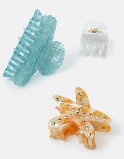 Accessorize 3-Pack Starfish Claw Clips
