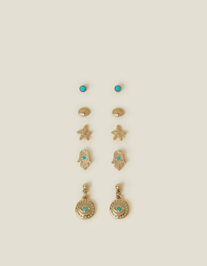 Accessorize 5-Pack Starfish Stud Earrings
