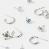 Accessorize 5-Pack Sterling Silver-Plated Stone Stud & Hoop Earrings