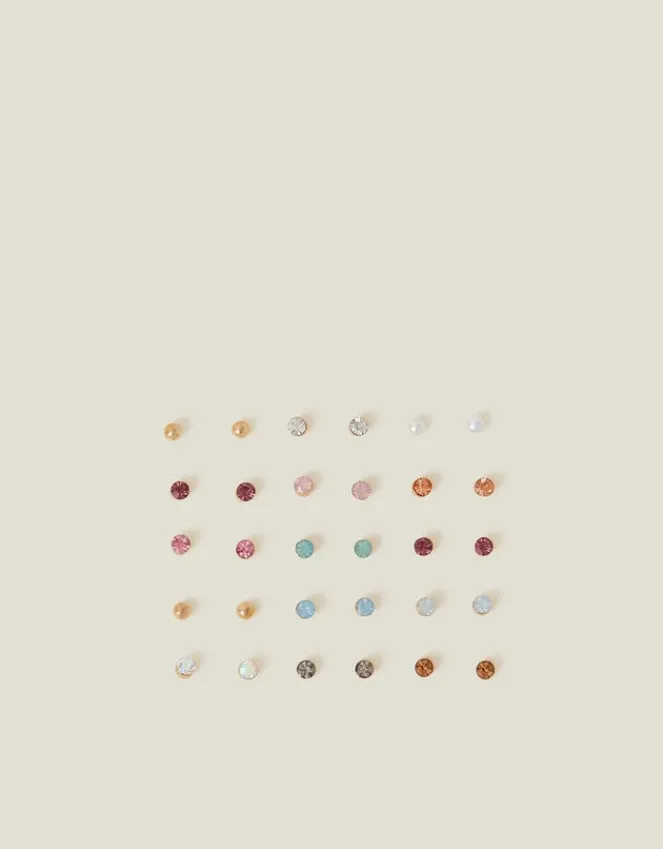Accessorize 15-Pack Stone Stud Earrings Multi