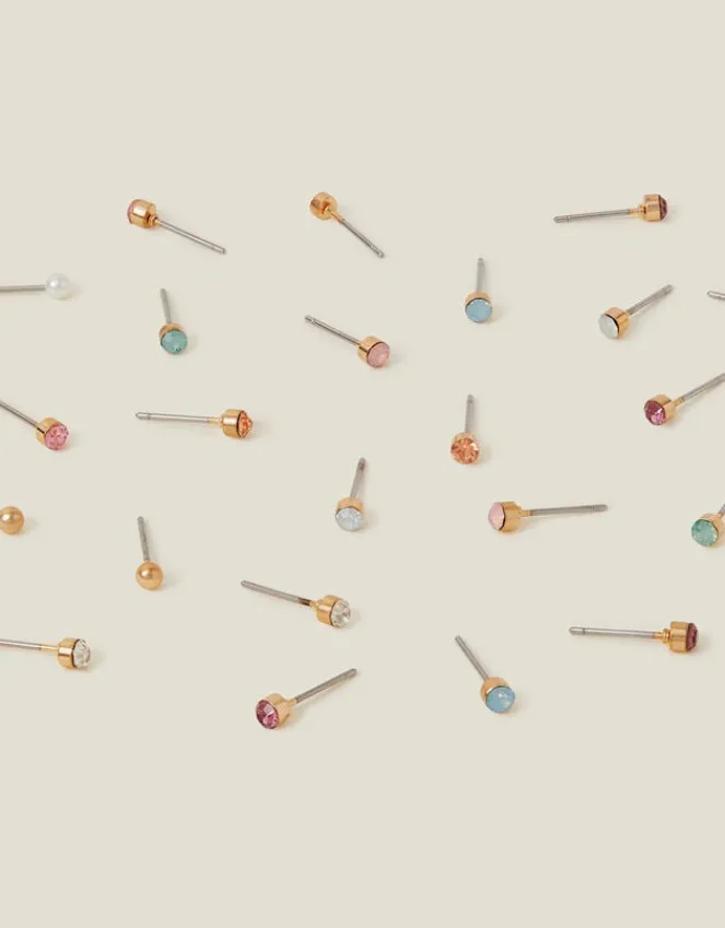 Accessorize 15-Pack Stone Stud Earrings Multi
