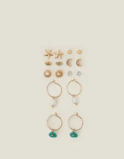 Accessorize 8-Pack Summer Stud and Hoop Earrings