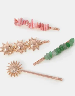 Accessorize 4-Pack Sun & Stone Hair Slides