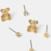 Accessorize 3-Pack Teddy Bear Stud Earrings