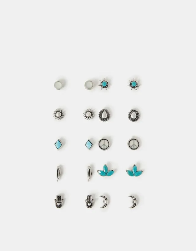Accessorize 10-Pack Western Boho Stud Earrings
