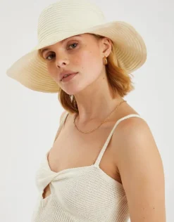 Accessorize Packable Ribbed Bucket Hat Natural
