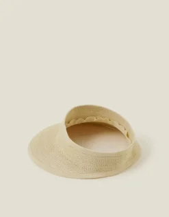 Accessorize Packable Woven Sun Visor Natural