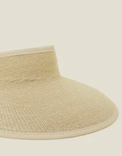 Accessorize Packable Woven Sun Visor Natural