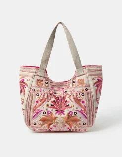 Accessorize Palm Mirror Embellished Tote Bag