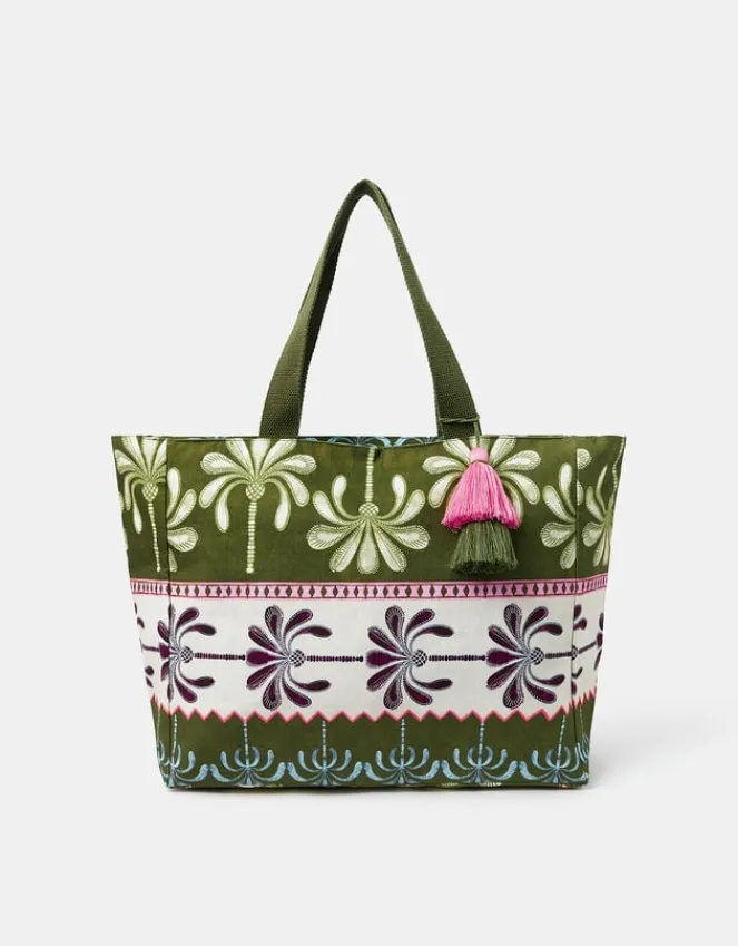 Accessorize Palm Print Beach Bag