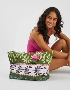 Accessorize Palm Print Beach Bag