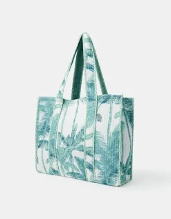 Accessorize Palm Print Quilted Shopper Bag