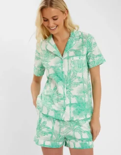Accessorize Palm Print Short Pyjamas Set Green