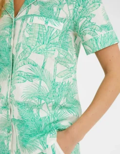 Accessorize Palm Print Short Pyjamas Set Green
