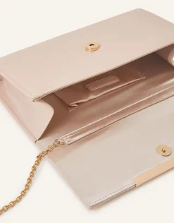 Accessorize Patent Clutch Bag Nude