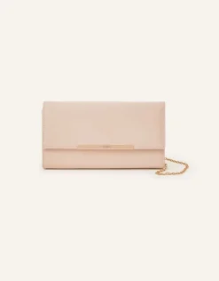 Accessorize Patent Clutch Bag Nude