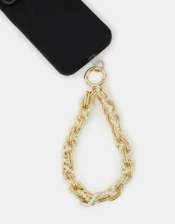 Accessorize Pearl Beaded Chain Wrist Phone Strap