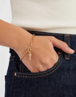 Accessorize Pearl Initial Jewellery Charm Gold