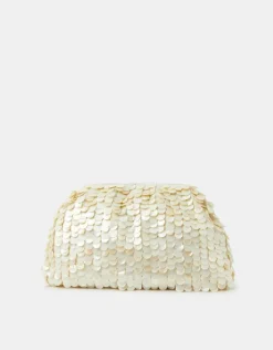 Accessorize Pearl Shell Embellished Clutch Bag