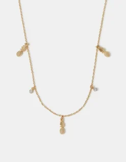 Accessorize Pineapple Charm Station Necklace