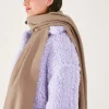 Accessorize Plain Tassel Scarf Natural