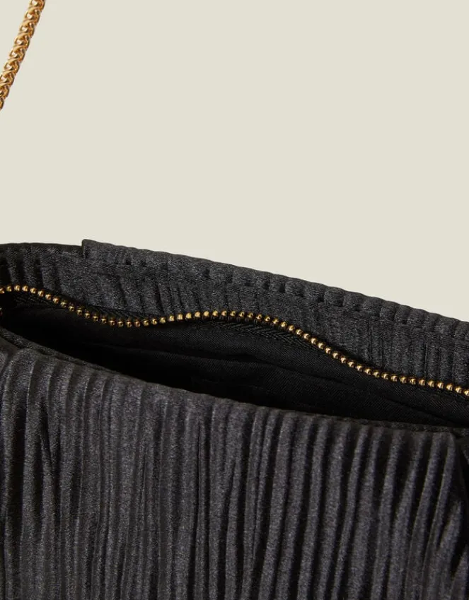 Accessorize Pleated Satin Clutch Bag