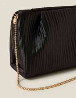Accessorize Pleated Satin Clutch Bag