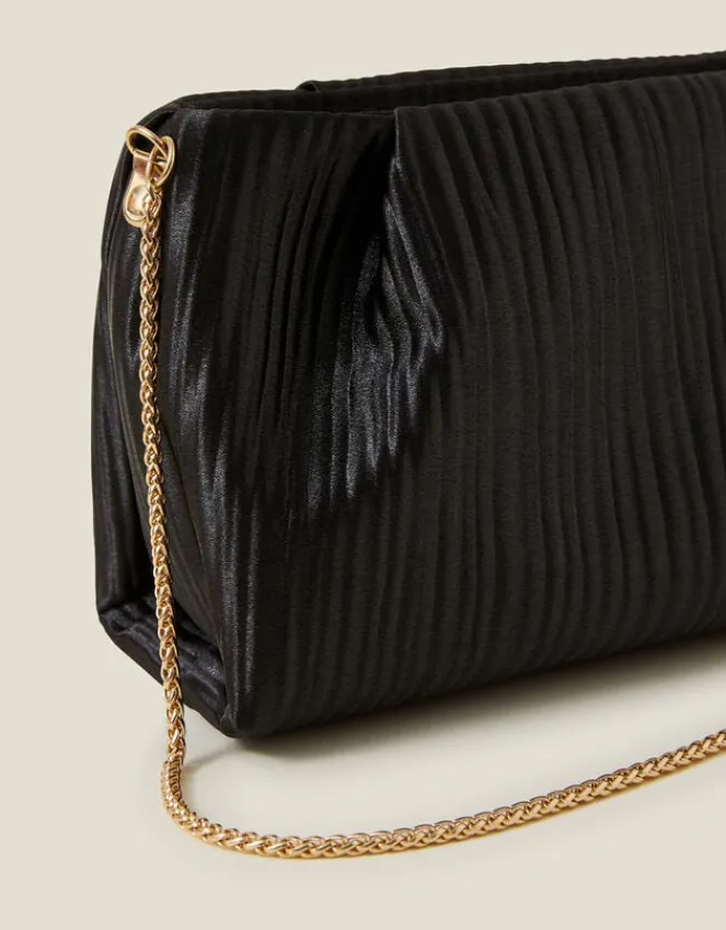 Accessorize Pleated Satin Clutch Bag