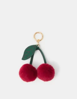 Accessorize Pom Pom Cherry Bag Charm