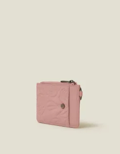 Accessorize Quilted Nylon Card Holder Pink